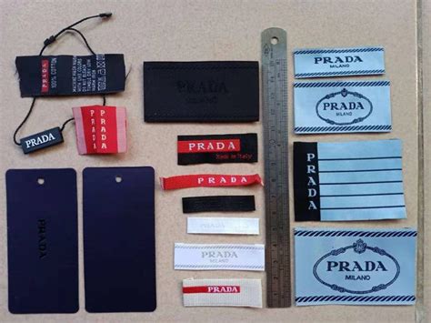 prada labeling|Prada labels and tags.